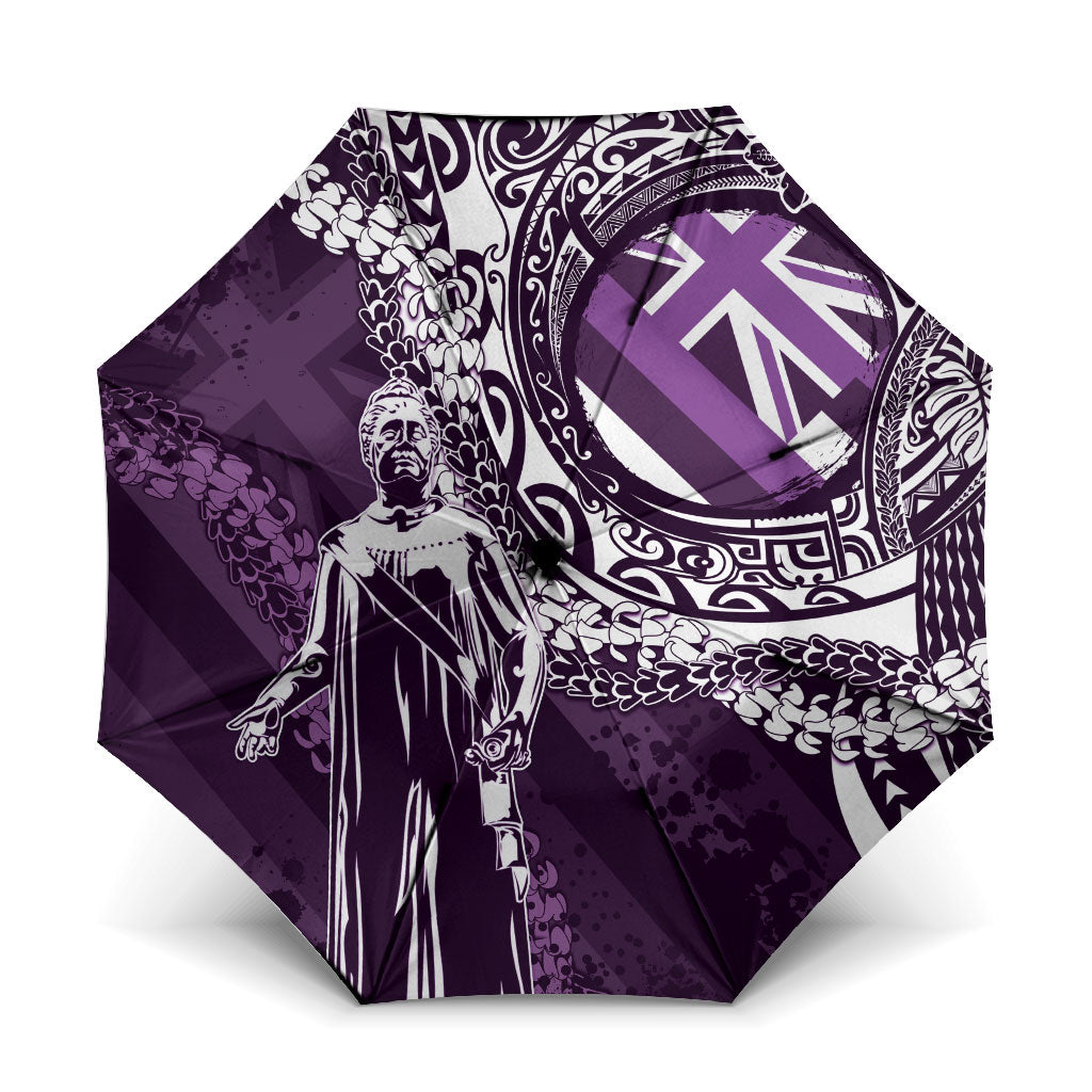 Hawaii Queen Liliuokalani Umbrella Hawaiian Maile Lei Flag Style