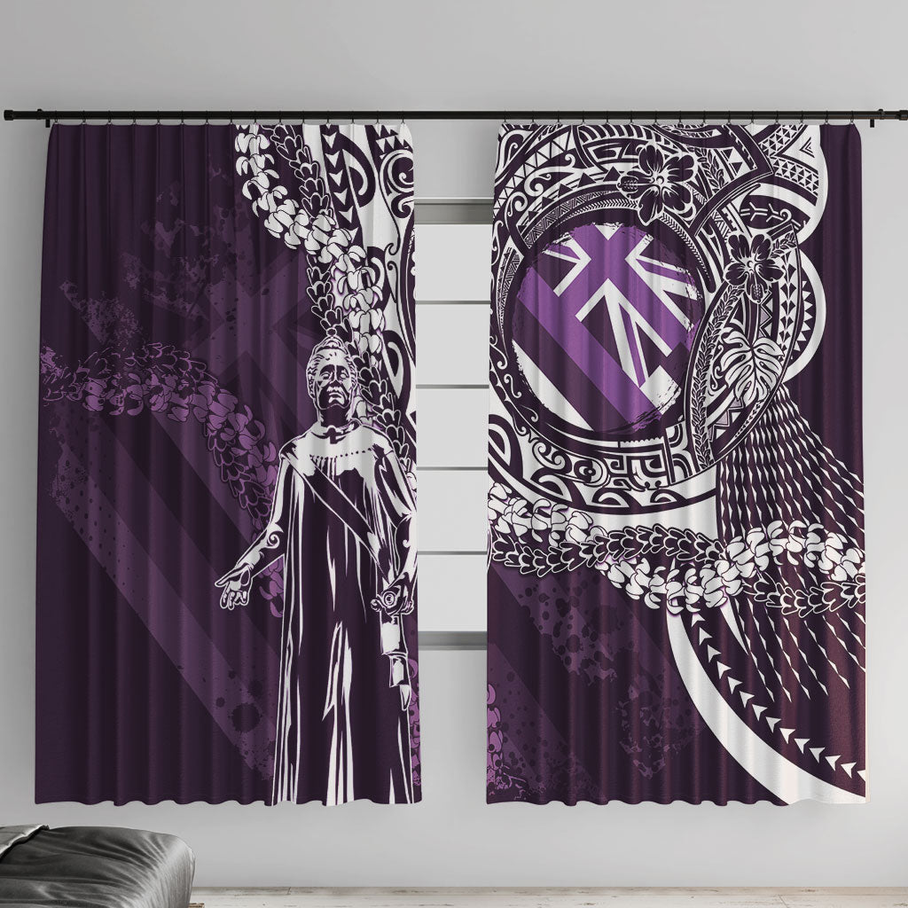 Hawaii Queen Liliuokalani Window Curtain Hawaiian Maile Lei Flag Style