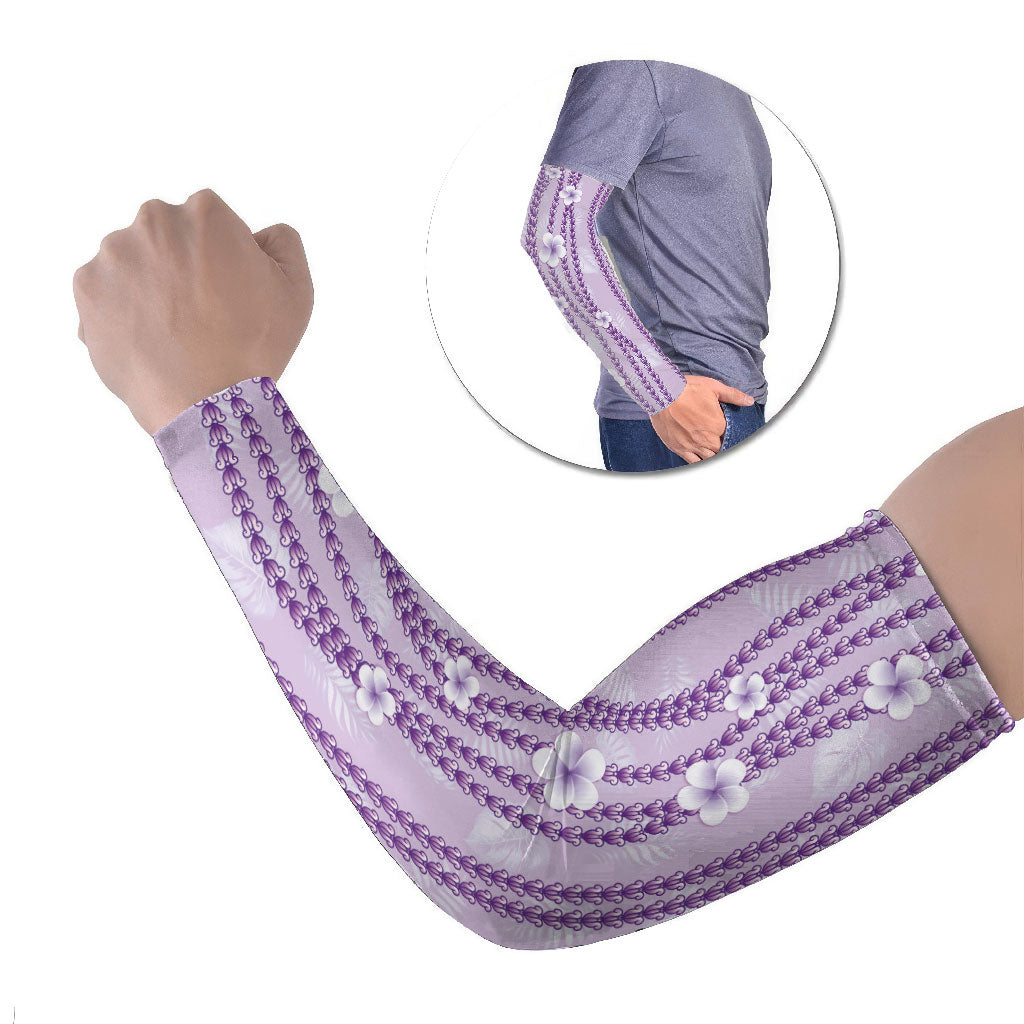 Hawaii Queen Liliuokalani Arm Sleeves Lavender Lei Pua Kalaunu