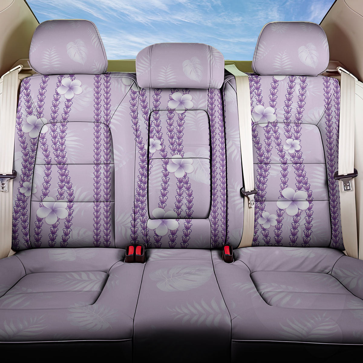 Hawaii Queen Liliuokalani Back Car Seat Cover Lavender Lei Pua Kalaunu