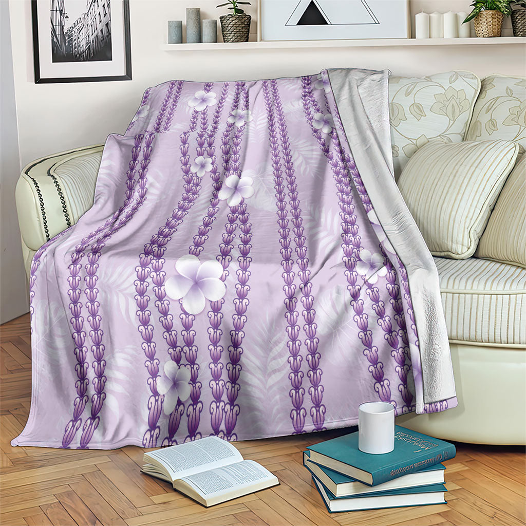 Hawaii Queen Liliuokalani Blanket Lavender Lei Pua Kalaunu