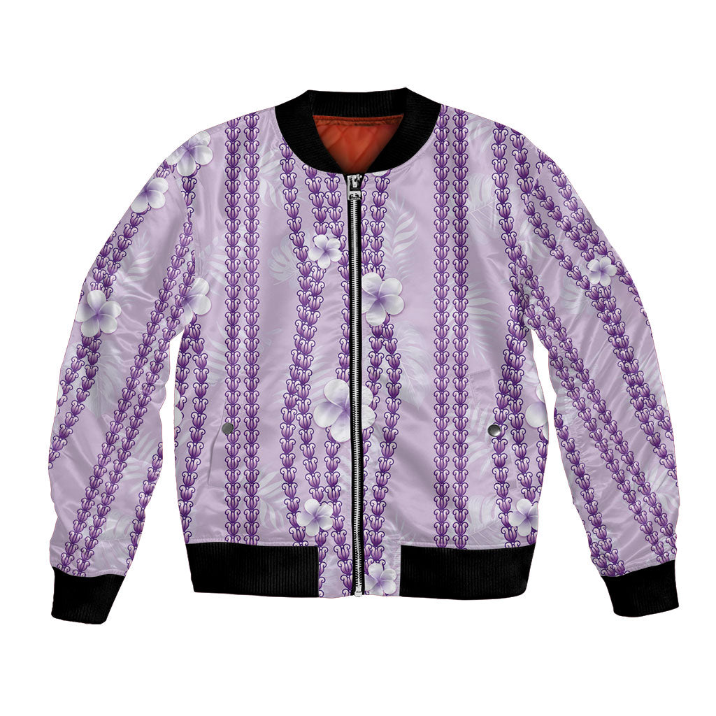 Hawaii Queen Liliuokalani Bomber Jacket Lavender Lei Pua Kalaunu