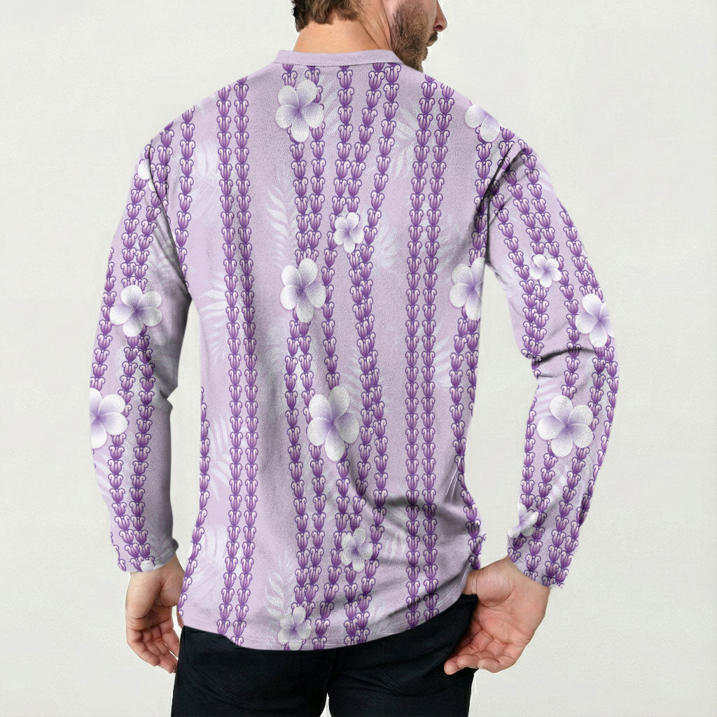 Hawaii Queen Liliuokalani Button Sweatshirt Lavender Lei Pua Kalaunu LT05 - Polynesian Pride