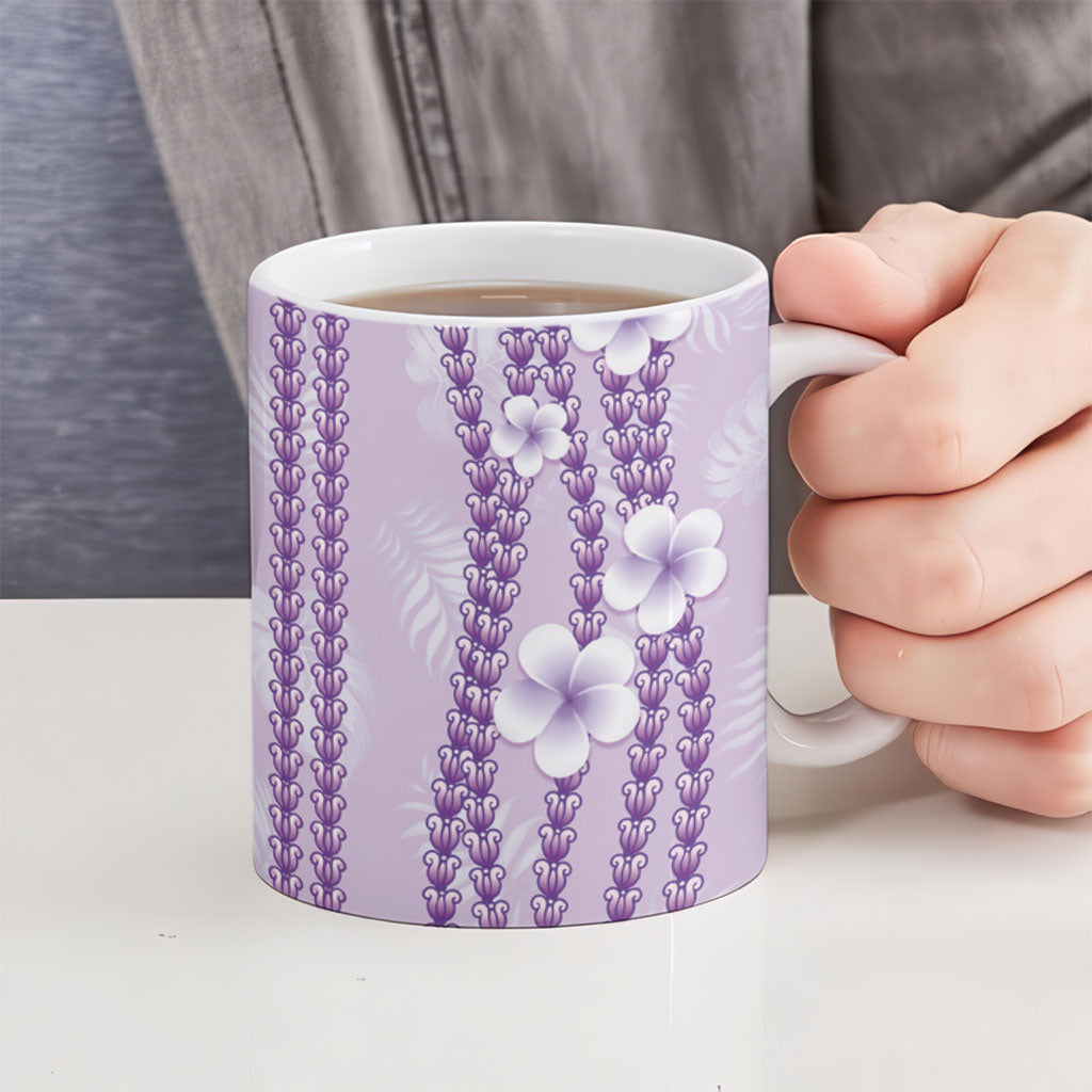 Hawaii Queen Liliuokalani Ceramic Mug Lavender Lei Pua Kalaunu LT05 - Polynesian Pride