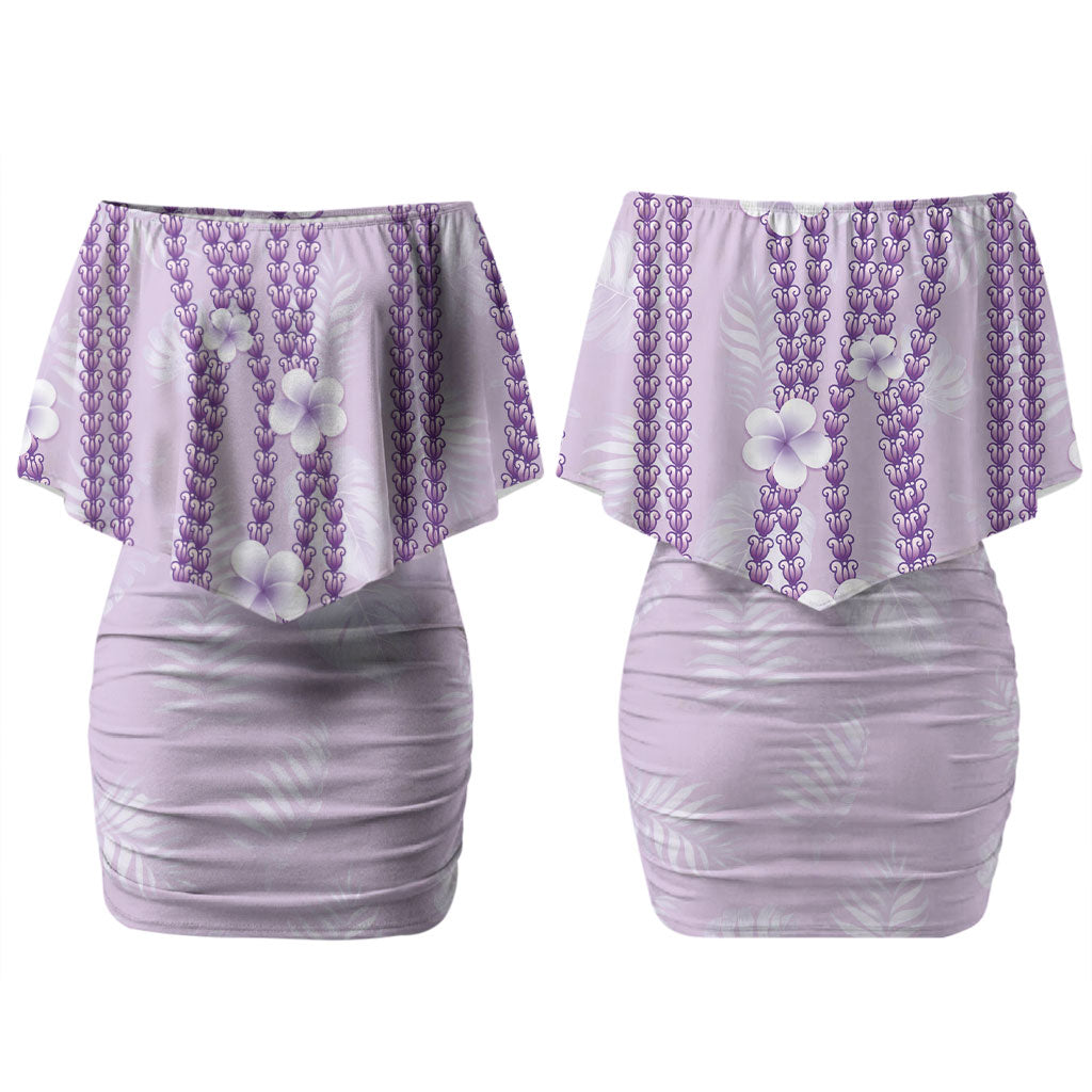 Hawaii Queen Liliuokalani Couples Matching Off Shoulder Short Dress and Long Sleeve Button Shirt Lavender Lei Pua Kalaunu LT05 - Polynesian Pride