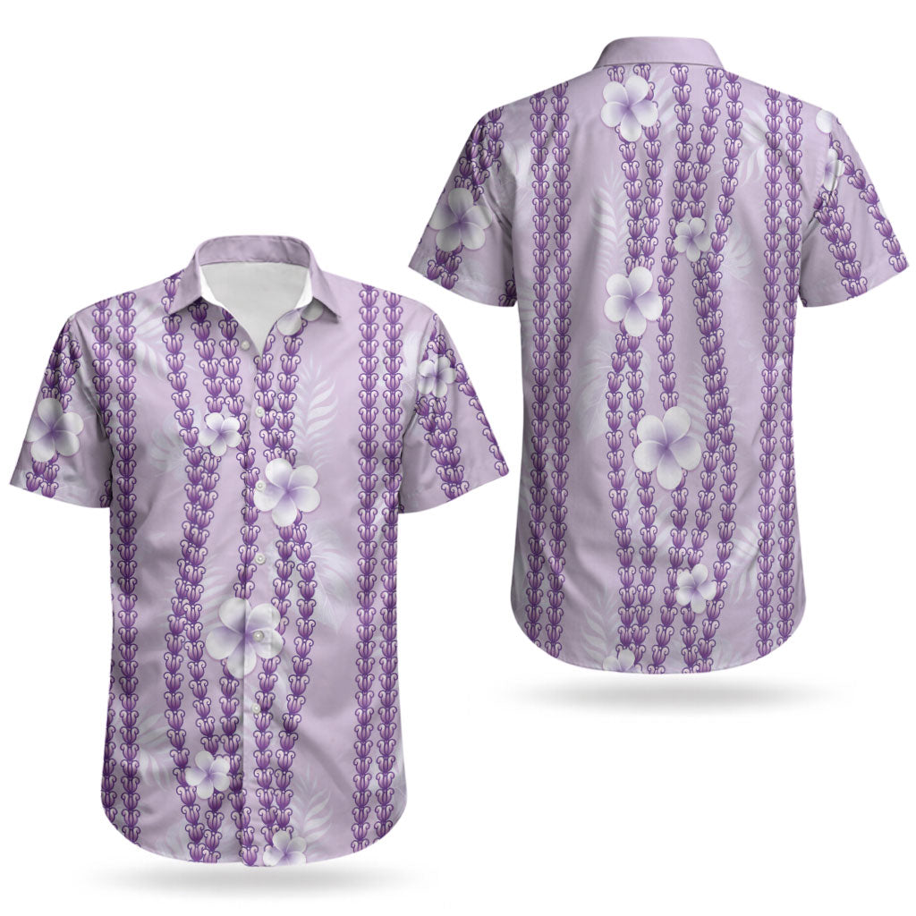 Hawaii Queen Liliuokalani Couples Matching Puletasi and Hawaiian Shirt Lavender Lei Pua Kalaunu LT05 - Polynesian Pride