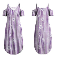 Hawaii Queen Liliuokalani Couples Matching Summer Maxi Dress and Long Sleeve Button Shirt Lavender Lei Pua Kalaunu LT05 - Polynesian Pride