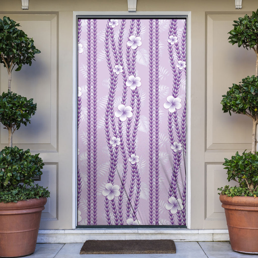 Hawaii Queen Liliuokalani Door Cover Lavender Lei Pua Kalaunu