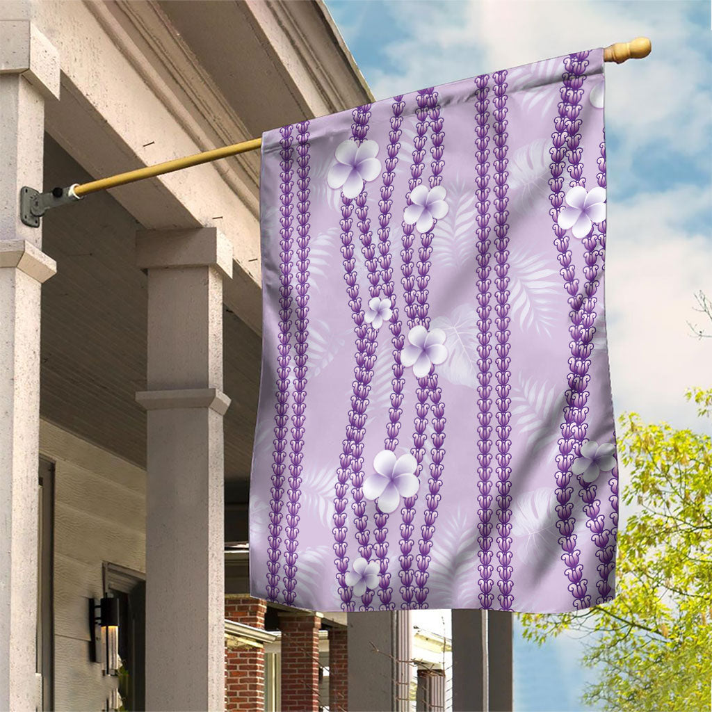 Hawaii Queen Liliuokalani Garden Flag Lavender Lei Pua Kalaunu
