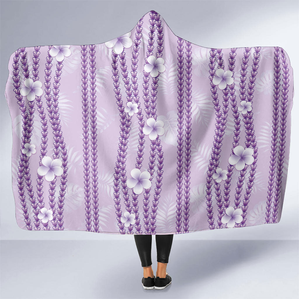 Hawaii Queen Liliuokalani Hooded Blanket Lavender Lei Pua Kalaunu