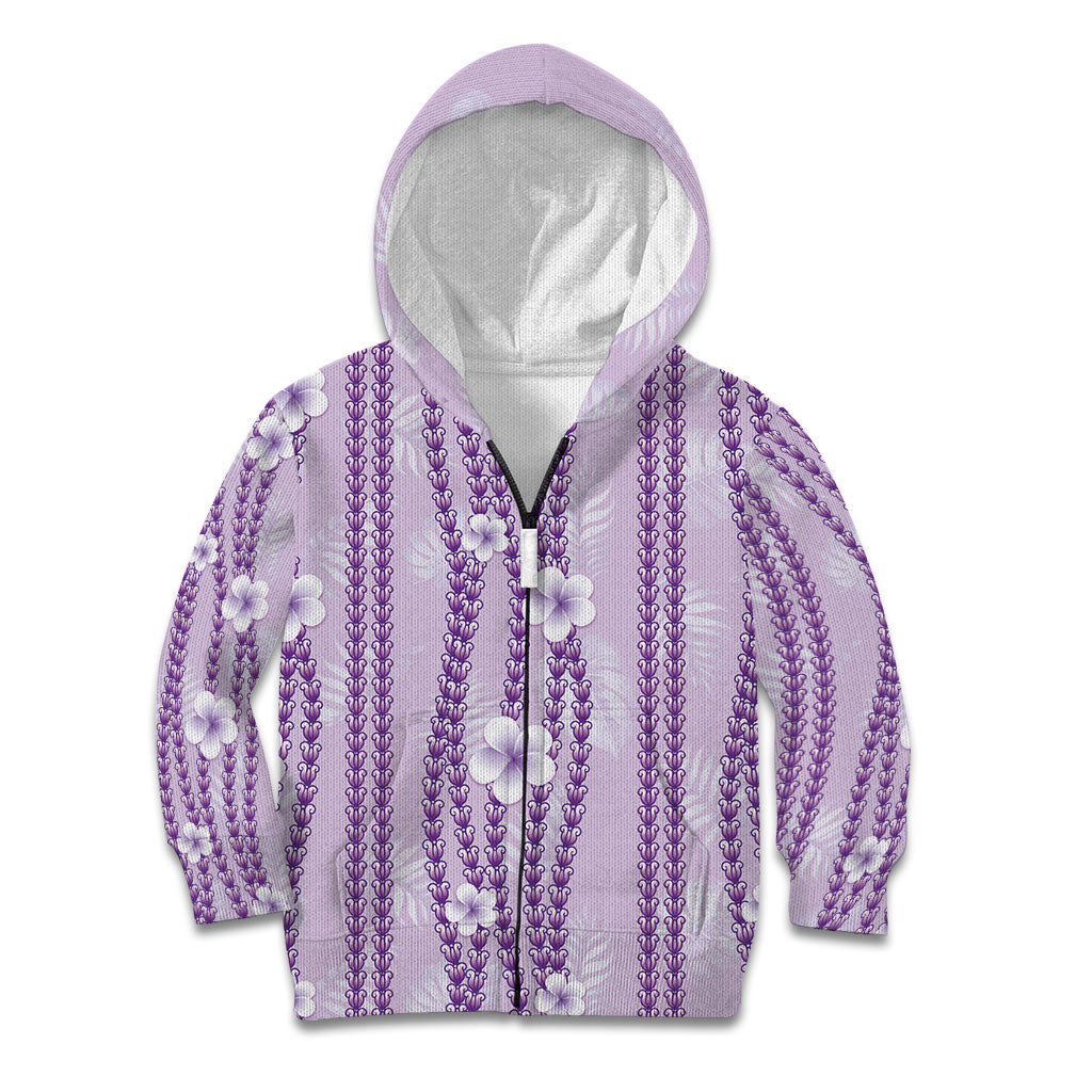 Hawaii Queen Liliuokalani Kid Hoodie Lavender Lei Pua Kalaunu LT05 Zip Hoodie Lavender - Polynesian Pride