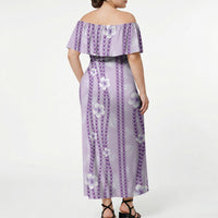Hawaii Queen Liliuokalani Off Shoulder Maxi Dress Lavender Lei Pua Kalaunu LT05 - Polynesian Pride