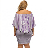 Hawaii Queen Liliuokalani Off Shoulder Short Dress Lavender Lei Pua Kalaunu LT05 - Polynesian Pride