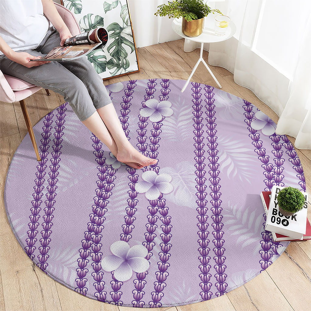 Hawaii Queen Liliuokalani Round Carpet Lavender Lei Pua Kalaunu LT05 - Polynesian Pride