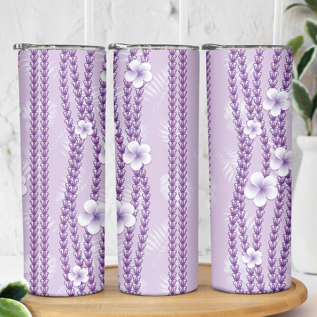 Hawaii Queen Liliuokalani Skinny Tumbler Lavender Lei Pua Kalaunu LT05 - Polynesian Pride