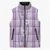 Hawaii Queen Liliuokalani Sleeveless Puffer Jacket Lavender Lei Pua Kalaunu LT05 Unisex Lavender - Polynesian Pride