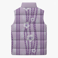 Hawaii Queen Liliuokalani Sleeveless Puffer Jacket Lavender Lei Pua Kalaunu LT05 - Polynesian Pride