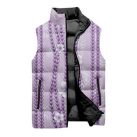Hawaii Queen Liliuokalani Sleeveless Puffer Jacket Lavender Lei Pua Kalaunu LT05 - Polynesian Pride