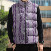 Hawaii Queen Liliuokalani Sleeveless Puffer Jacket Lavender Lei Pua Kalaunu LT05 - Polynesian Pride