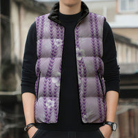 Hawaii Queen Liliuokalani Sleeveless Puffer Jacket Lavender Lei Pua Kalaunu LT05 - Polynesian Pride