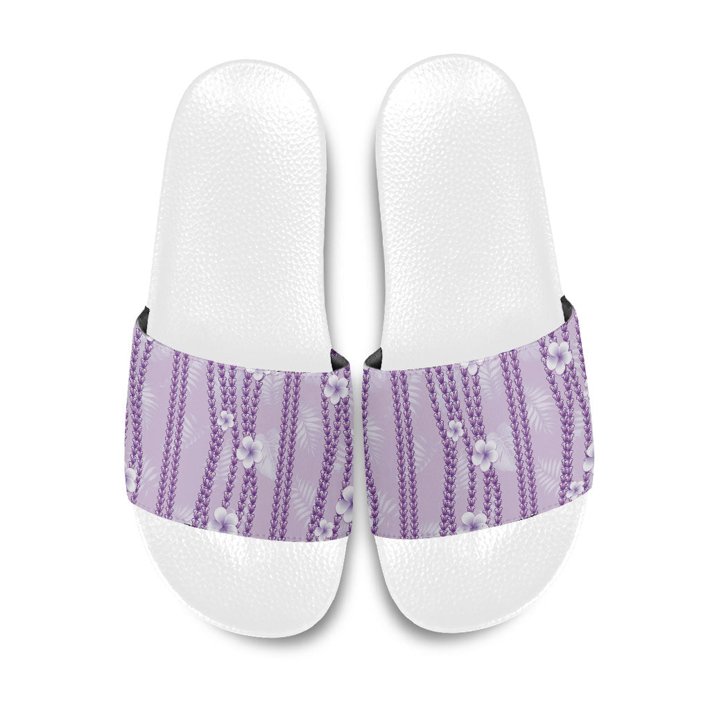 Hawaii Queen Liliuokalani Slide Sandals Lavender Lei Pua Kalaunu LT05 Lavender - Polynesian Pride
