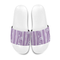 Hawaii Queen Liliuokalani Slide Sandals Lavender Lei Pua Kalaunu LT05 Lavender - Polynesian Pride