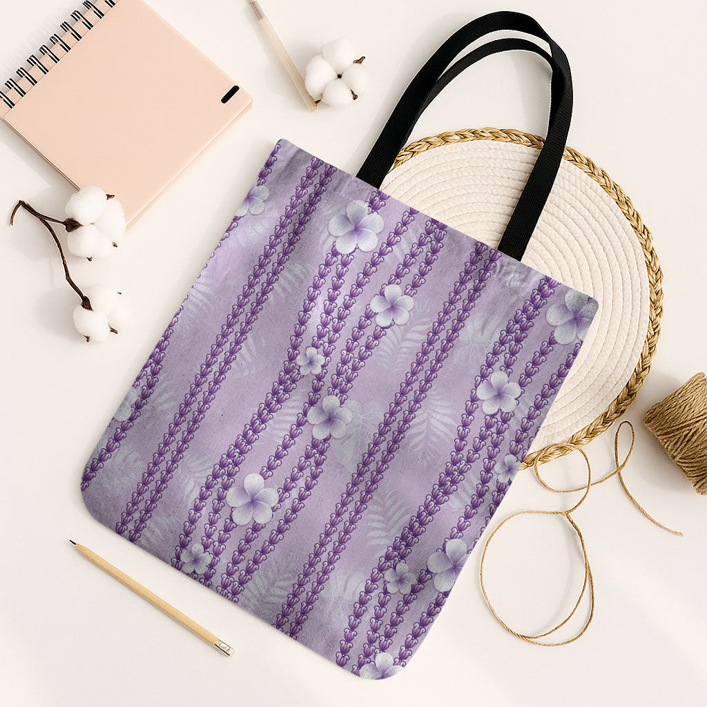 Hawaii Queen Liliuokalani Tote Bag Lavender Lei Pua Kalaunu