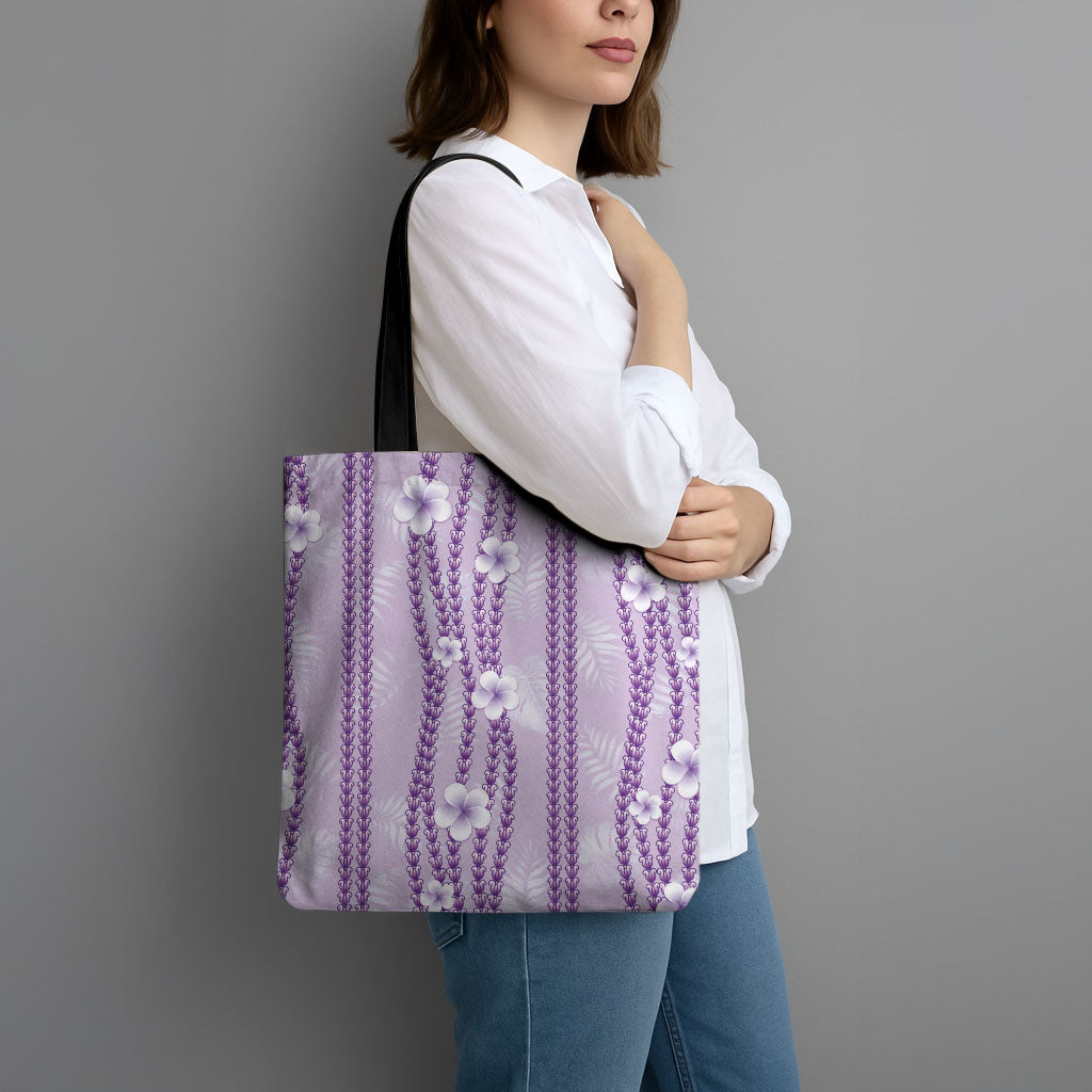 Hawaii Queen Liliuokalani Tote Bag Lavender Lei Pua Kalaunu LT05 - Polynesian Pride