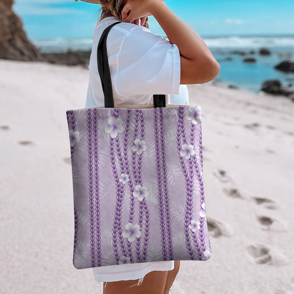 Hawaii Queen Liliuokalani Tote Bag Lavender Lei Pua Kalaunu LT05 - Polynesian Pride
