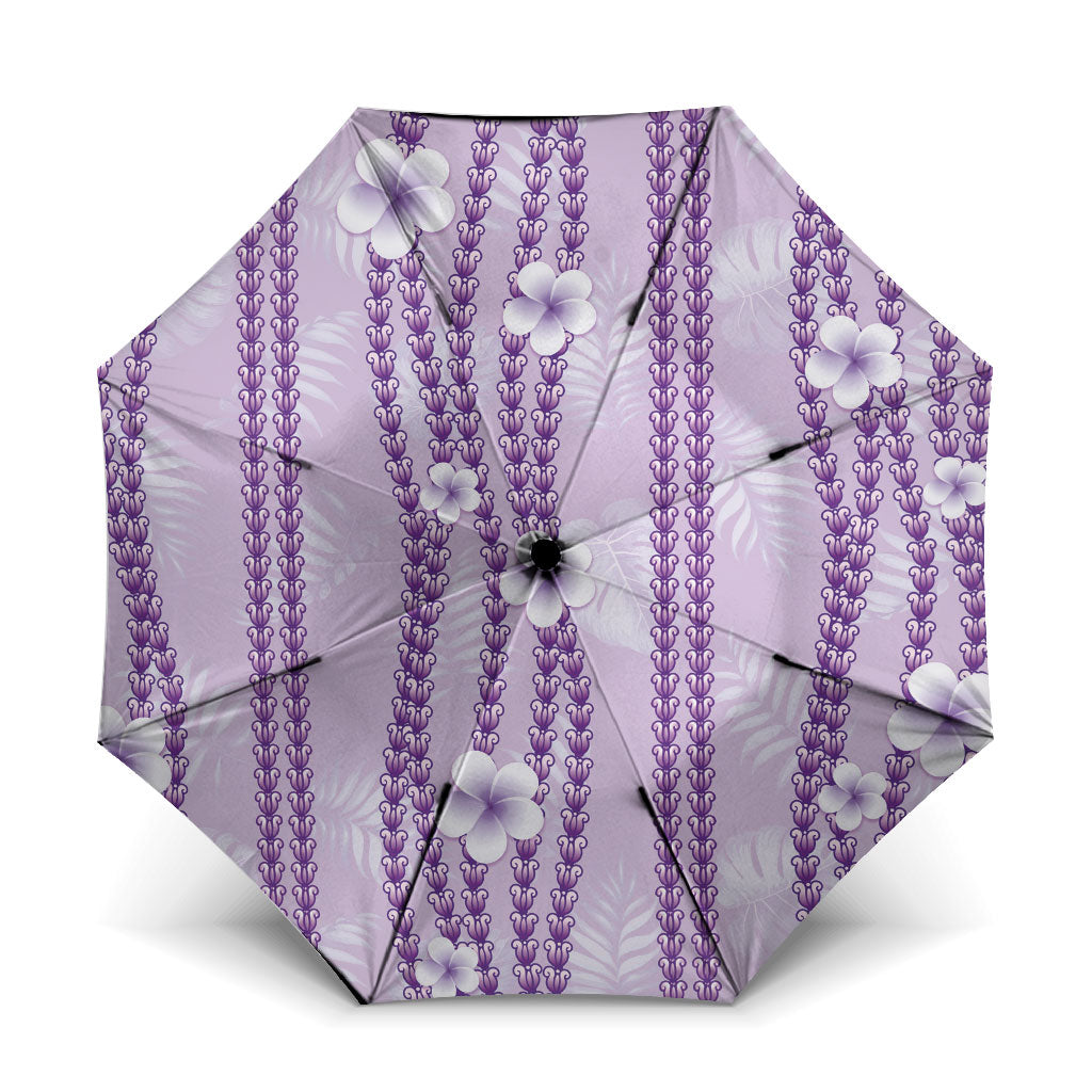 Hawaii Queen Liliuokalani Umbrella Lavender Lei Pua Kalaunu
