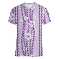Hawaii Queen Liliuokalani Women V-Neck T-Shirt Lavender Lei Pua Kalaunu LT05 Female Lavender - Polynesian Pride