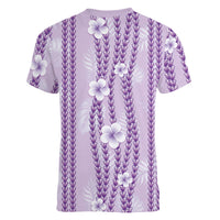 Hawaii Queen Liliuokalani Women V-Neck T-Shirt Lavender Lei Pua Kalaunu LT05 - Polynesian Pride