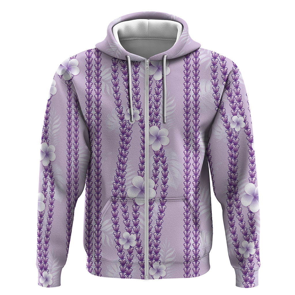 Hawaii Queen Liliuokalani Zip Hoodie Lavender Lei Pua Kalaunu