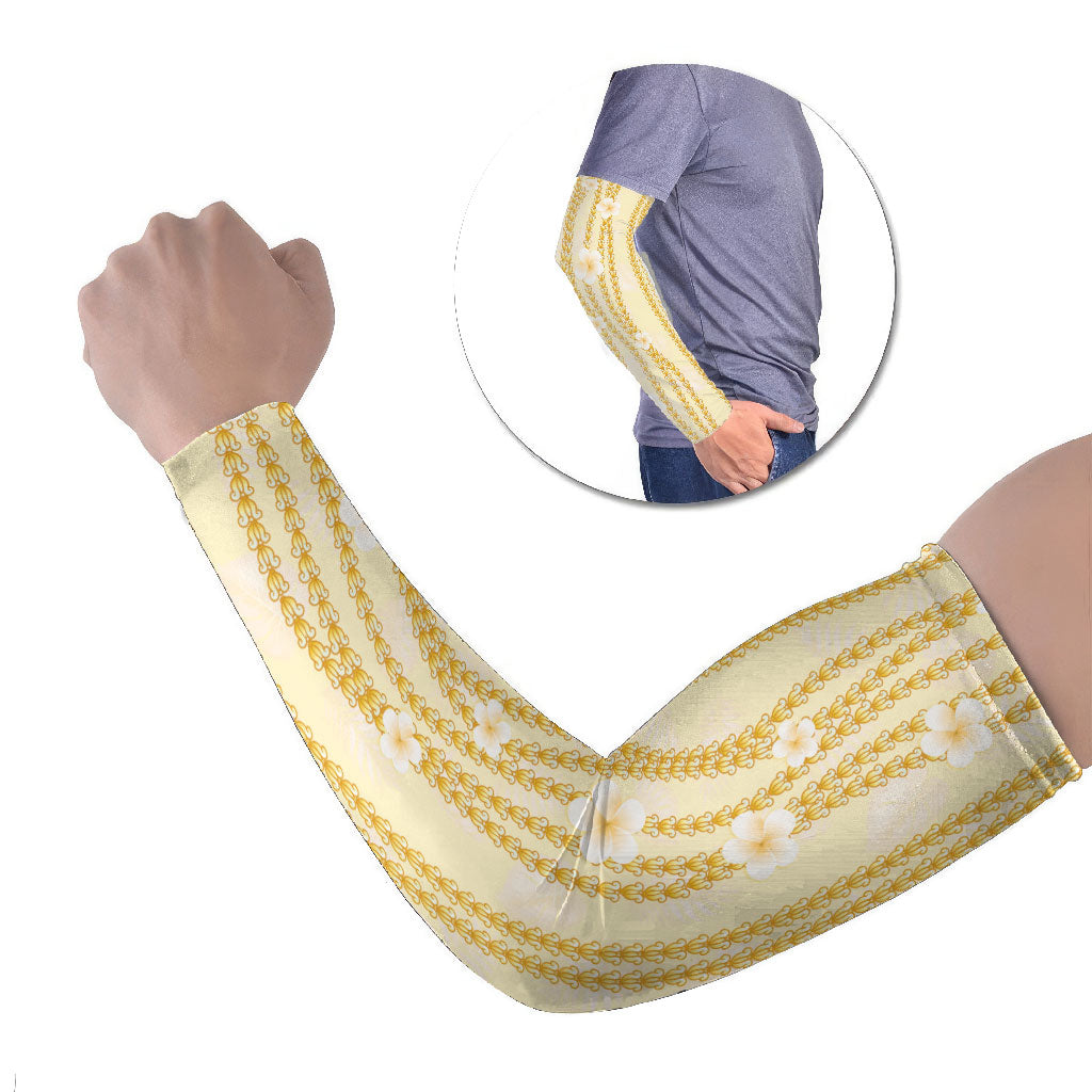 Hawaii Queen Liliuokalani Arm Sleeves Gold Lei Pua Kalaunu