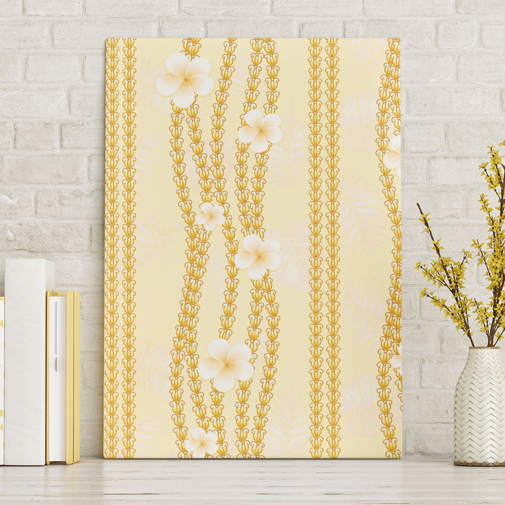 Hawaii Queen Liliuokalani Canvas Wall Art Gold Lei Pua Kalaunu