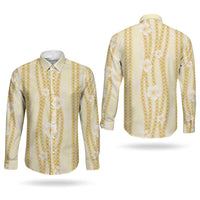Hawaii Queen Liliuokalani Couples Matching Summer Maxi Dress and Long Sleeve Button Shirt Gold Lei Pua Kalaunu LT05 - Polynesian Pride