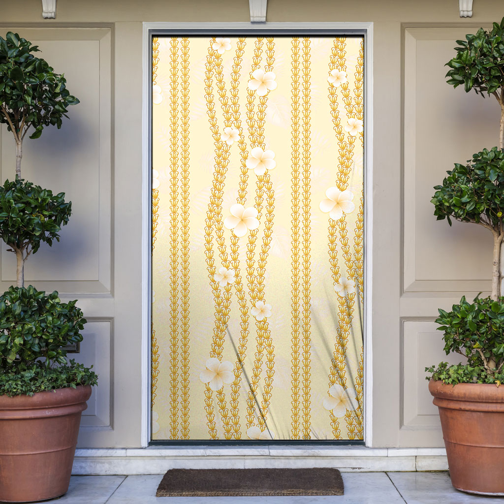 Hawaii Queen Liliuokalani Door Cover Gold Lei Pua Kalaunu
