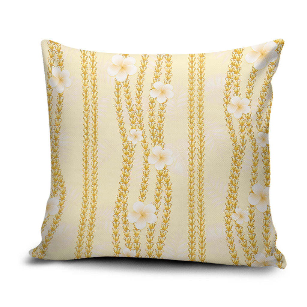 Hawaii Queen Liliuokalani Pillow Cover Gold Lei Pua Kalaunu