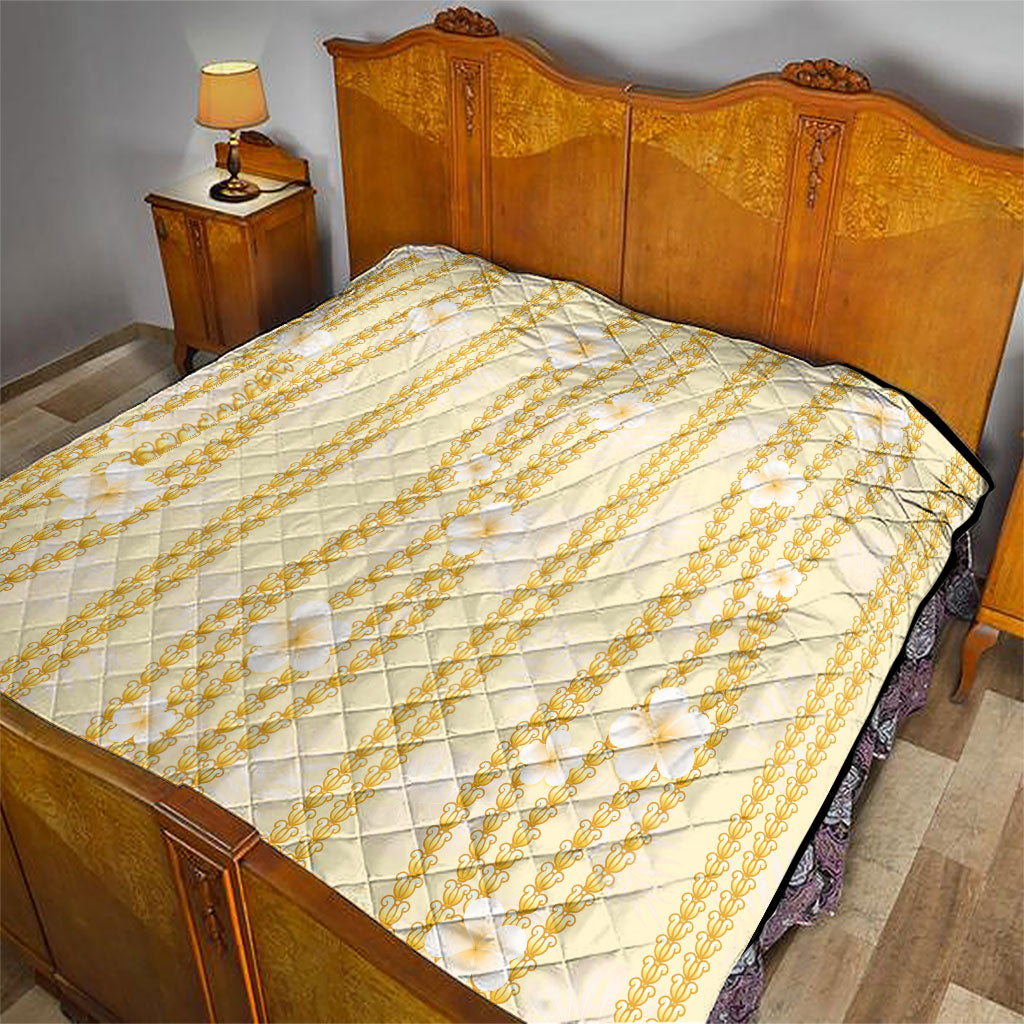 Hawaii Queen Liliuokalani Quilt Gold Lei Pua Kalaunu LT05 - Polynesian Pride