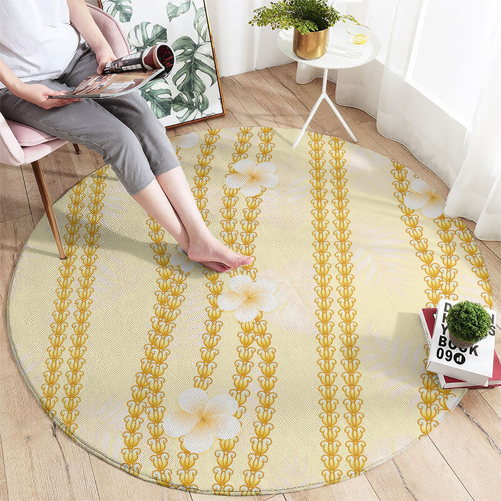 Hawaii Queen Liliuokalani Round Carpet Gold Lei Pua Kalaunu LT05 - Polynesian Pride