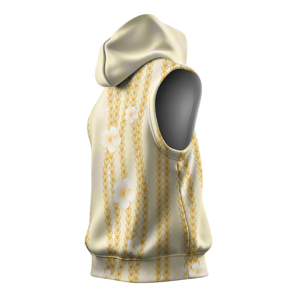 Hawaii Queen Liliuokalani Sleeveless Hoodie Gold Lei Pua Kalaunu LT05 - Polynesian Pride