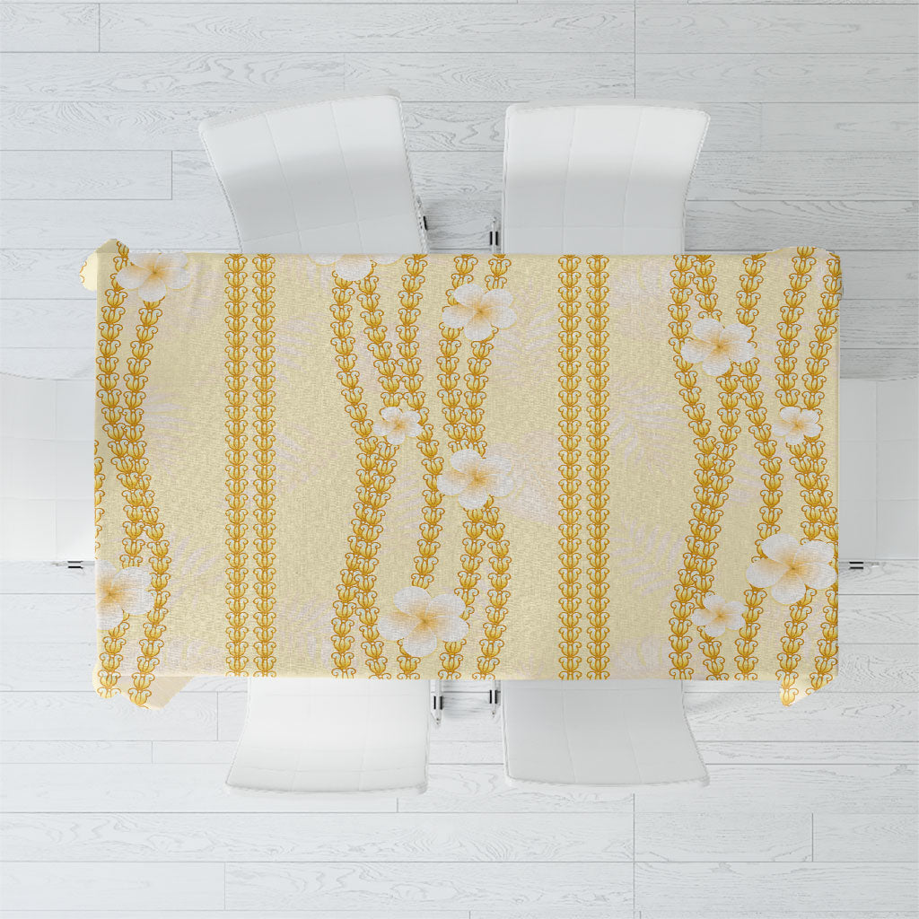 Hawaii Queen Liliuokalani Tablecloth Gold Lei Pua Kalaunu