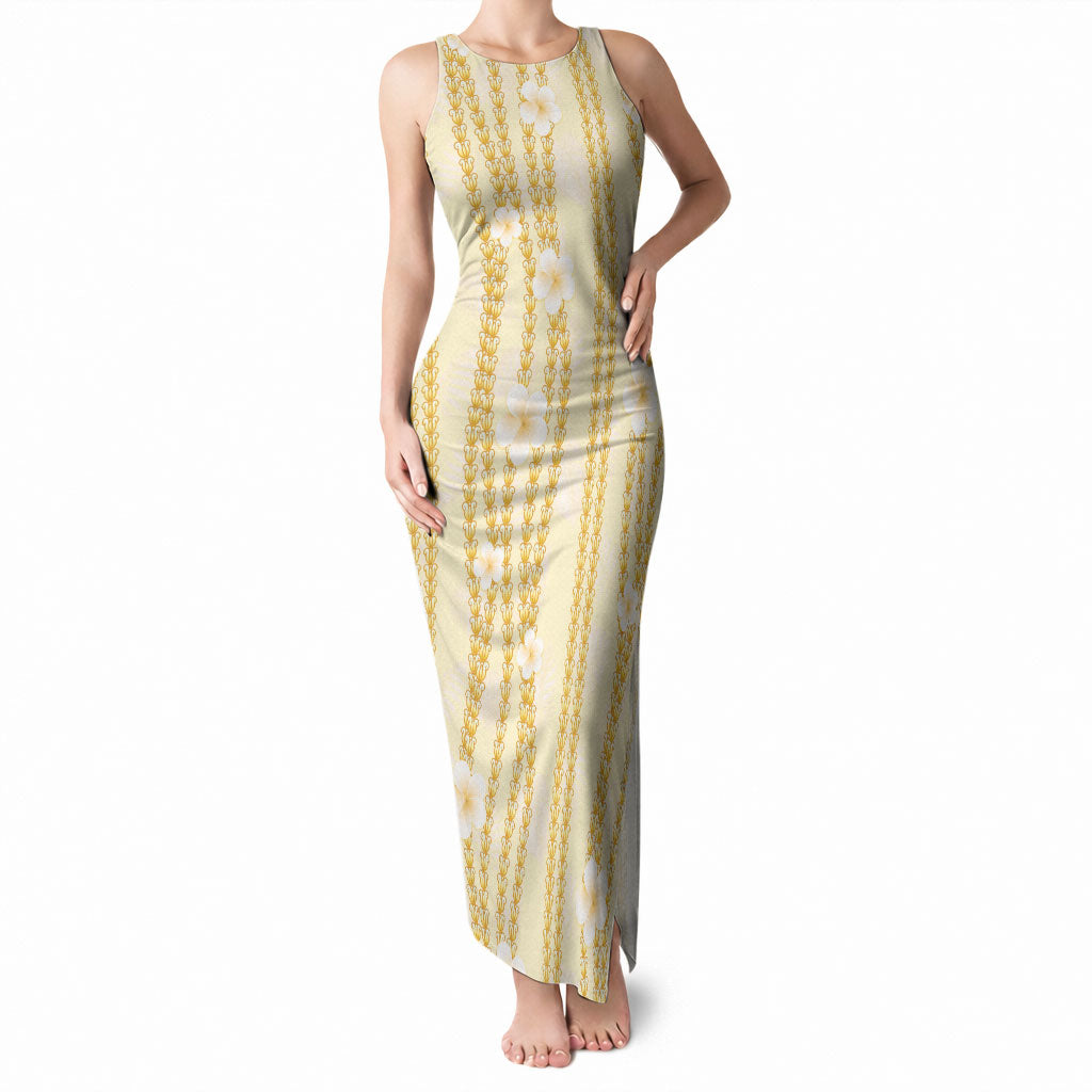 Hawaii Queen Liliuokalani Tank Maxi Dress Gold Lei Pua Kalaunu