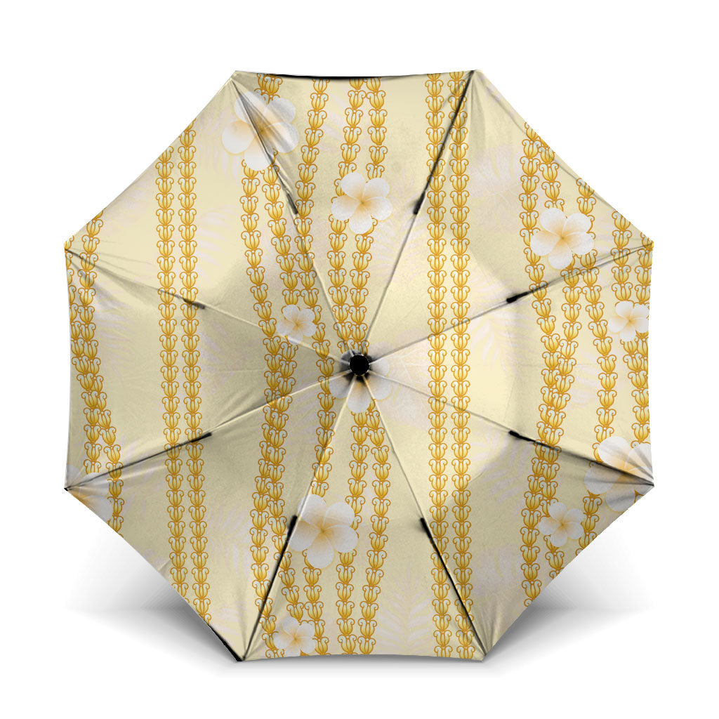 Hawaii Queen Liliuokalani Umbrella Gold Lei Pua Kalaunu