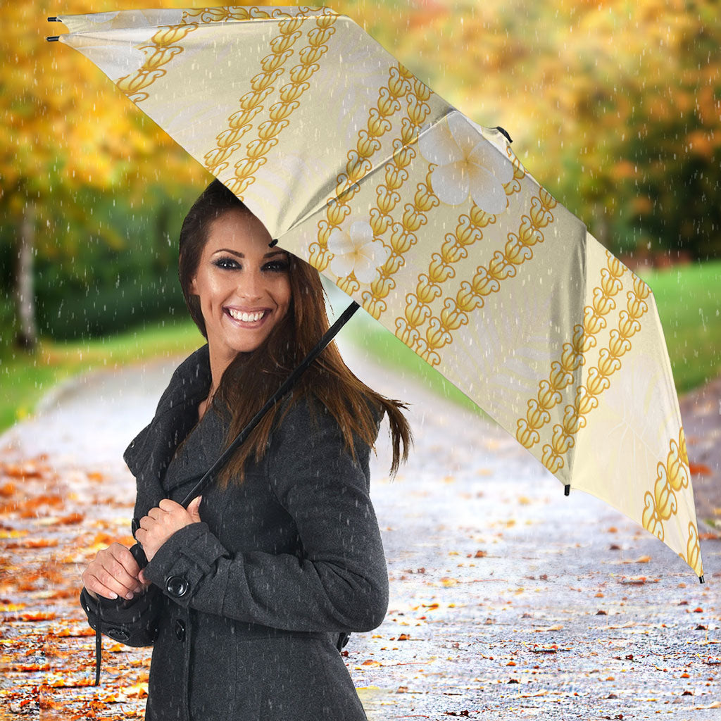 Hawaii Queen Liliuokalani Umbrella Gold Lei Pua Kalaunu LT05 - Polynesian Pride