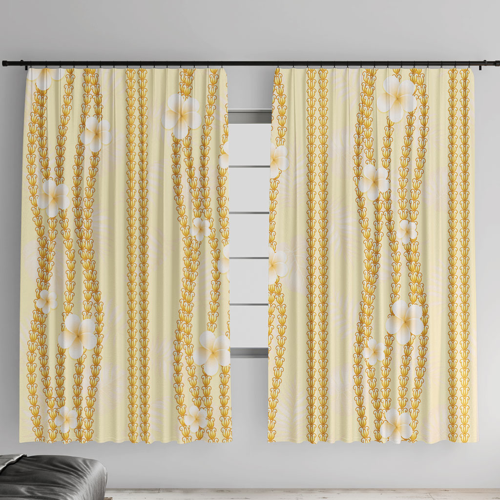 Hawaii Queen Liliuokalani Window Curtain Gold Lei Pua Kalaunu