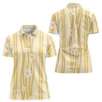 Hawaii Queen Liliuokalani Women Polo Shirt Gold Lei Pua Kalaunu LT05 - Polynesian Pride