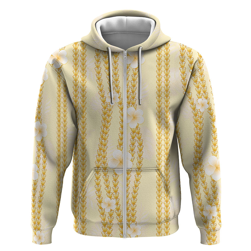Hawaii Queen Liliuokalani Zip Hoodie Gold Lei Pua Kalaunu