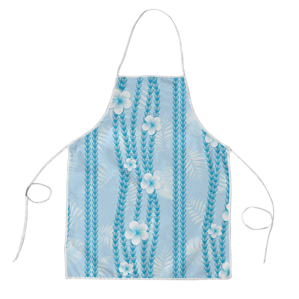 Hawaii Queen Liliuokalani Apron Blue Lei Pua Kalaunu