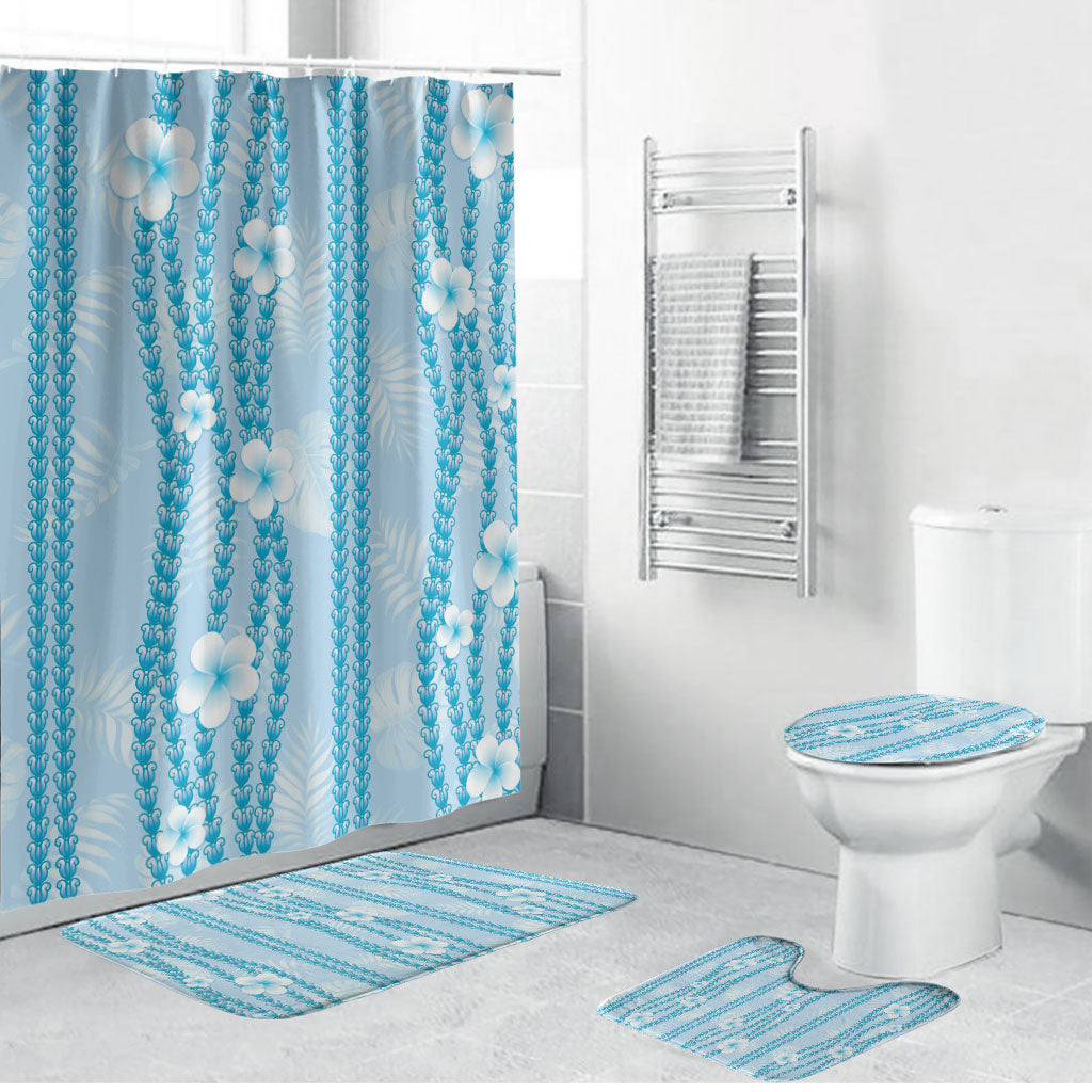 Hawaii Queen Liliuokalani Bathroom Set Blue Lei Pua Kalaunu